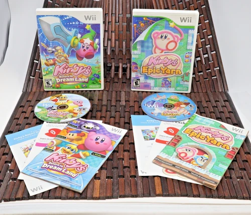 Nintendo Wii Kirby’s return to dreamland and Kirby's Epic Yarn Wiilot CIB Tested