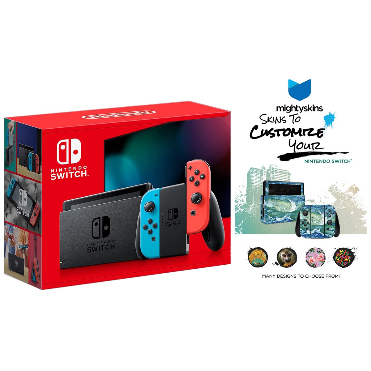 Nintendo Switch aoking Nintendo Switch OLED NEON Edition with MightySkins Custom