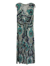 Soft Surroundings Women Sleeveless Medici Paisley Knotted Maxi Dress Size Large
