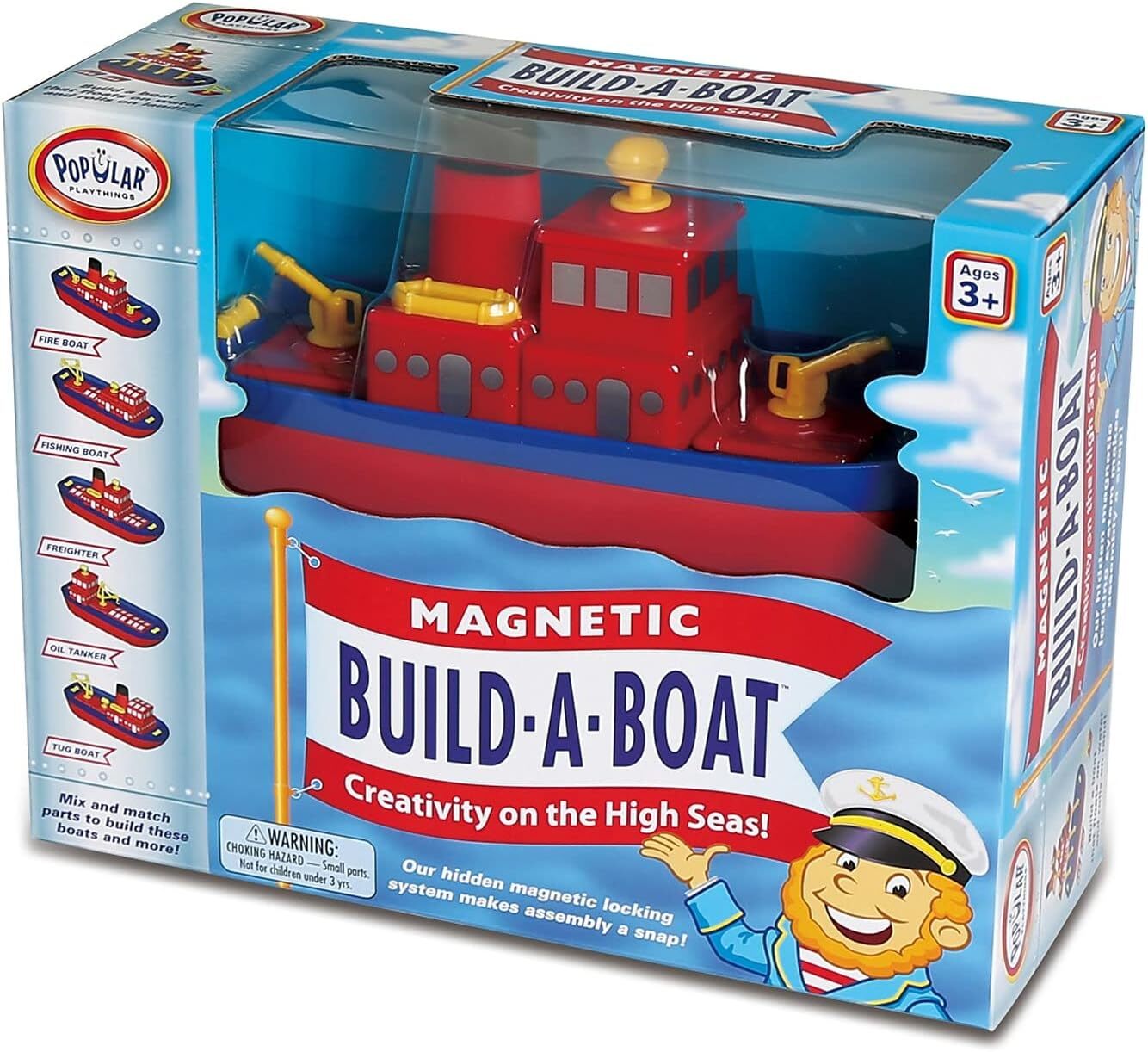 Magnetic Build-a-Boat High Seas Toy Play Set, 10 Pieces