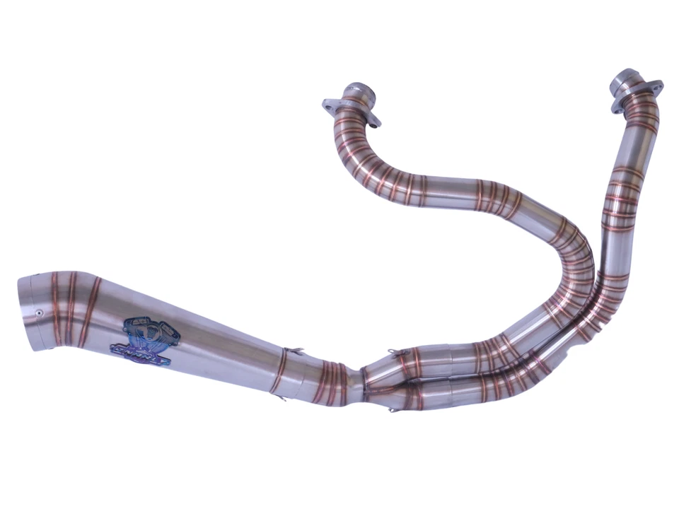 2-into-1 Exhaust System Road Muffler for Harley Dyna Low Rider Foto 2 de 4