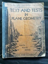 1933 Text and Tests In Plane Geometry Ginn & Company Booklet