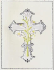 PAPYRUS EASTER CARD NIP (MRP $7.95) LILIES W/CROSS CARD (O13)