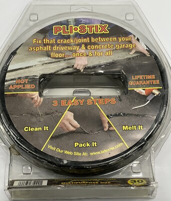Latex-ite ~ Pli-Stix 30 Ft. Medium Black Permanent Blacktop Joint & Crack Filler
