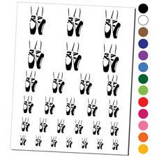 Ballerina on Toes Slippers Shoes Ballet Dance Temporary Tattoo Set