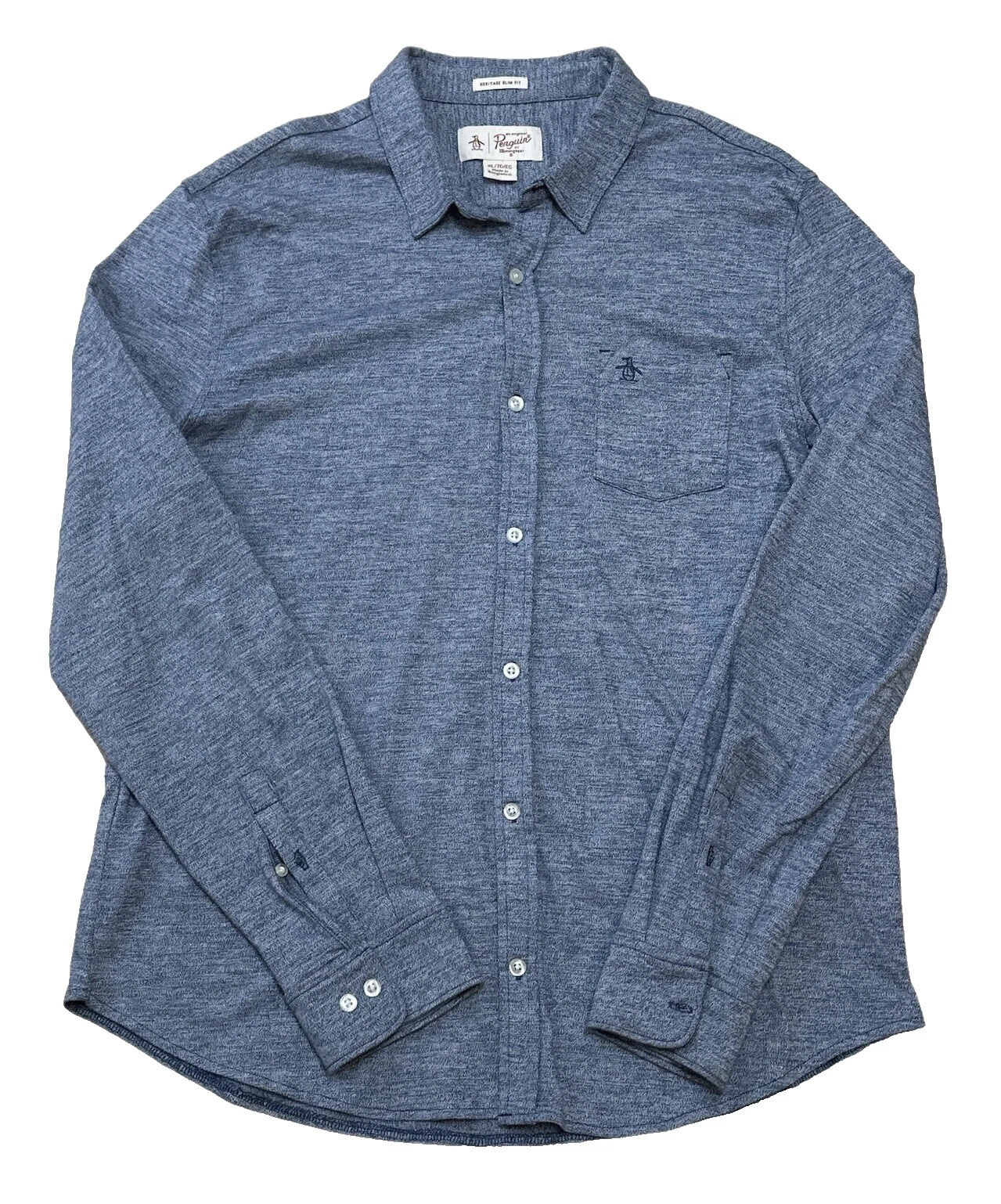 Camisas originales informales geométricas para hombre con botones para pingüino