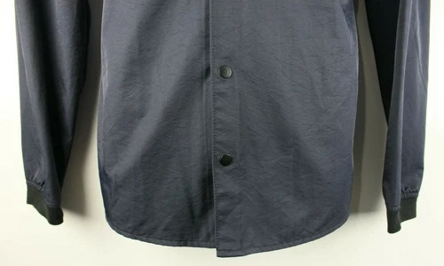 Topman Mens Snap Button Bomber Fit Jacket Sz Small Blue Polyester Blend EUC image 3