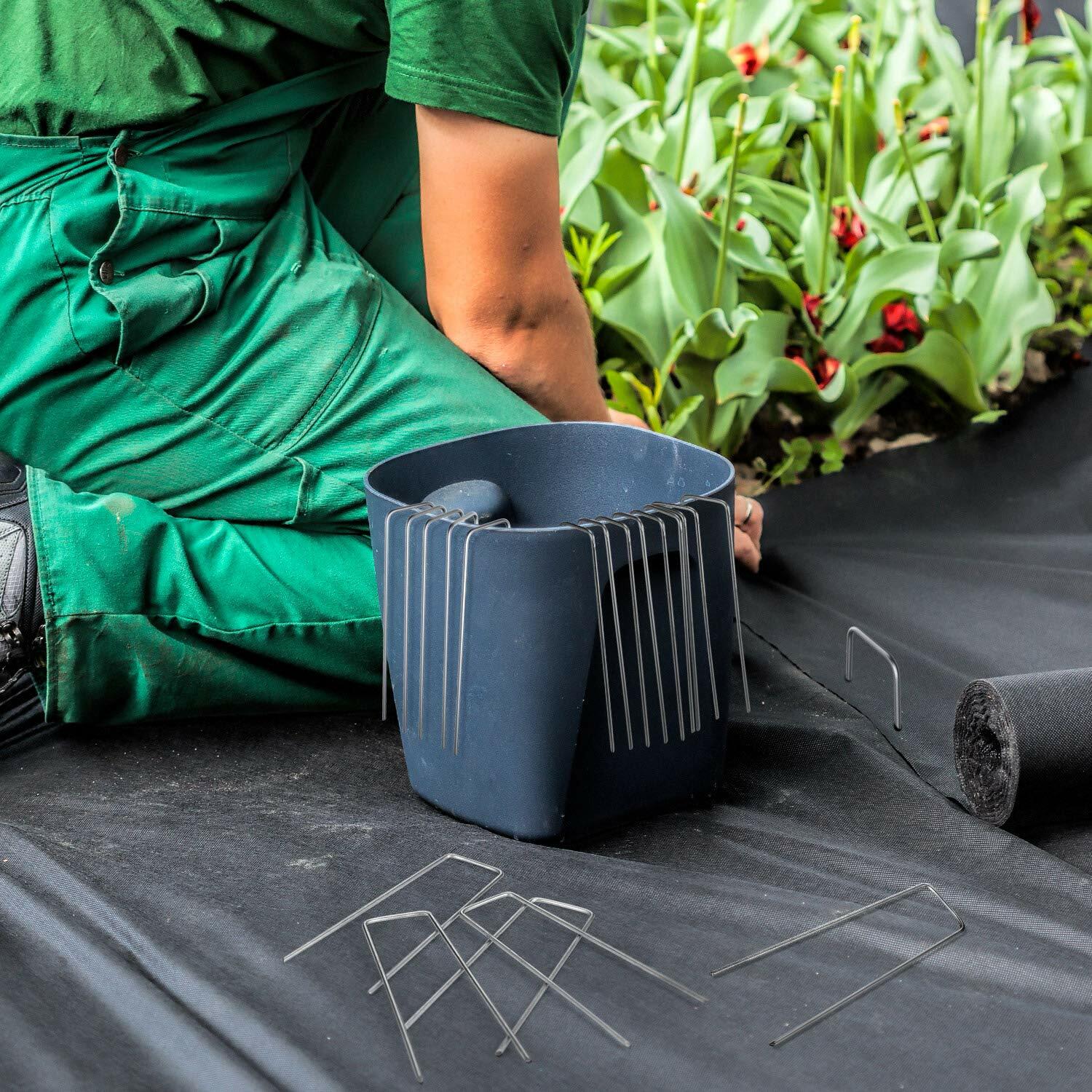 50U shape metal Galvanized Garden membrane Landscape Staples Pins Pegs