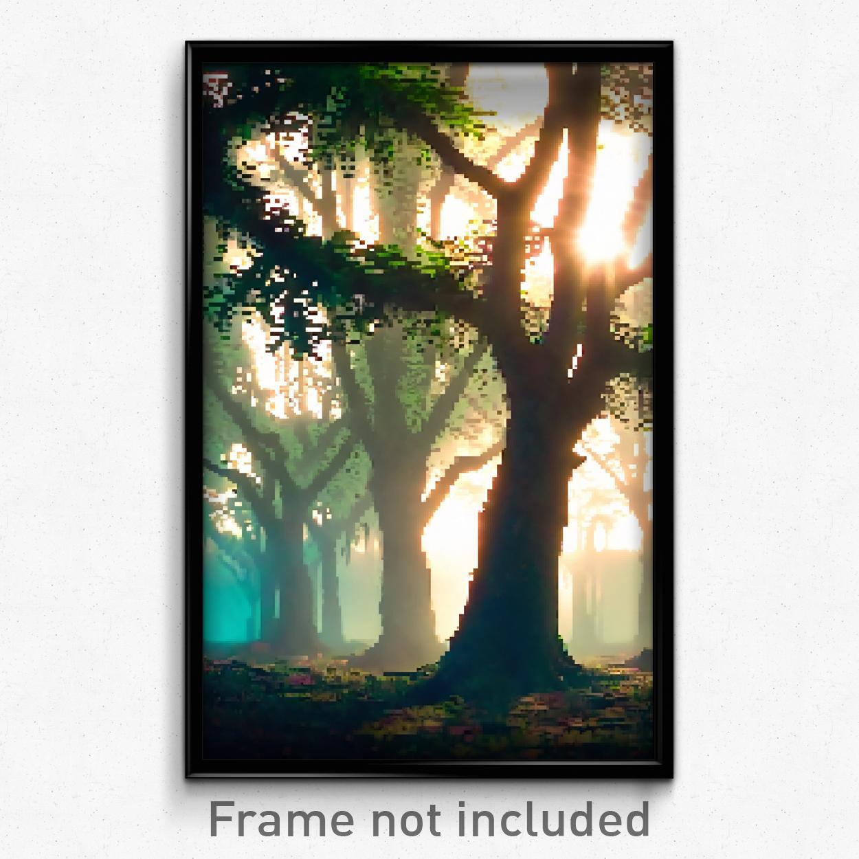 Pixel Art Poster - Perfect Copse (8 Bit Psychedelic Trippy Video Game Print)