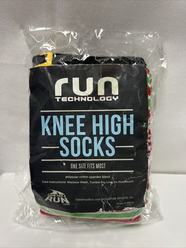 New! Run Technology Santa's Elf Holiday Socks Knee High One Size Fits Most NEW - Picture 7 of 9
