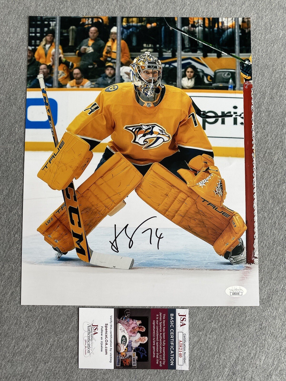 Juuse Saros Autographed Signed Nashville Predators - *HUGE* 11x14 ACTION PHOTO JSA AI82140 