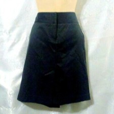 Bebe Black Pin Stripe Front Zip Career Skirt Size 8