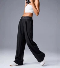 New AIo Yoga Women's Low-Rise Straight-Leg Wide-Leg Pants