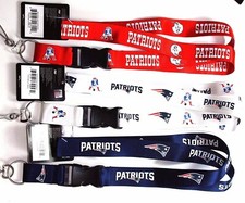 3 Patriots NFL Keychains/ID Holder Detachable Lanyards Red,White,Blue Styles