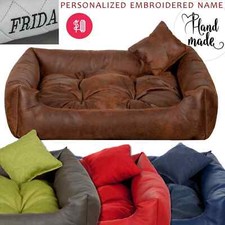 Luxury dog bed eco leather Sofa Bed Cushion Soft & Comfy personalization option