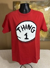 Universal Studios Orlando Thing 1 Dr Seuss Graphic Red Tee Men  s Size Medium