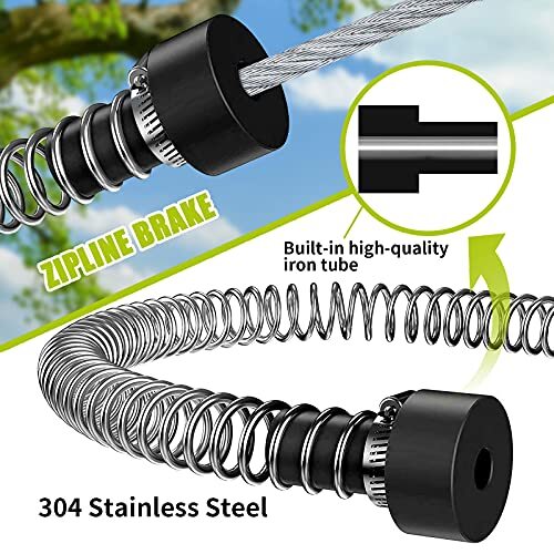 新品aystkniet 98フィート ジップラインキット 裏庭用 最大280ポンド 304ステンレススチールケー Likegifts Cl