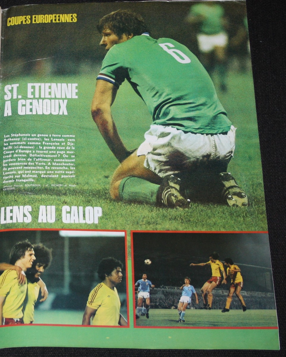 Poster Vintage Double Page – équipe ASSE Saint-Étienne 1977, Finale Coupe De France
