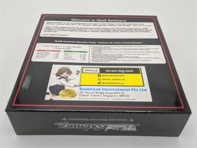 Factory Sealed Weiss Schwarz Attack on Titan AOT Final Season Booster Box |  eBay