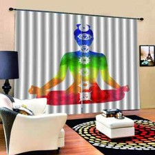 Healthy and traditional meditation Printing 3D Blockout Curtains Fabric Window