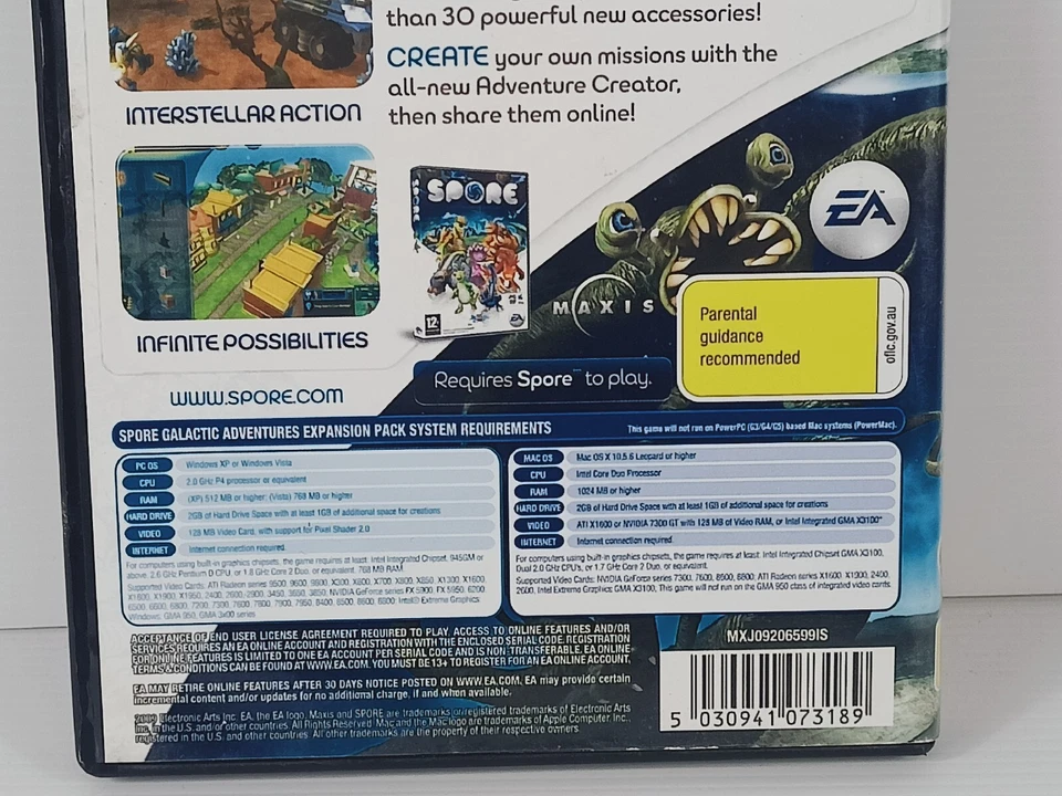 Spore: Galactic Adventures Expansion Pack for PC / Mac + Manual 2009 EXC - Image 4 of 4