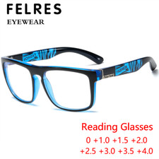 New Square Sport Anti Blue Light Reading Glasses Men Women Presbyopic Glasses
