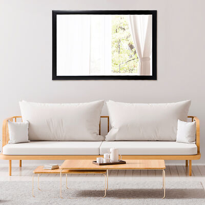 36'' Rectangular Wall Mirror Solid Frame Makeup Mirror HD Clear Images Bedroom