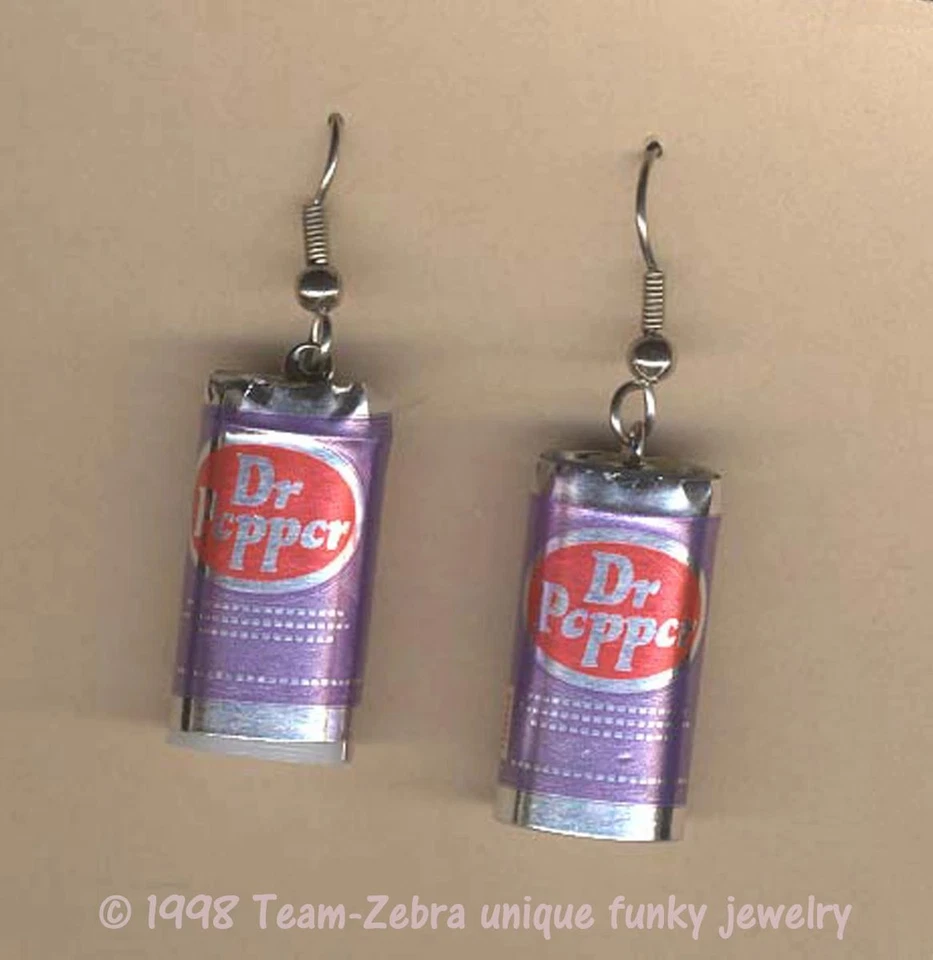 Мини Funky DR PEPPER банки серьги газировки поп напиток весело еда подвеска новинка ювелирных изделий - Изображение 3 из 3