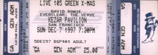 DAVID BOWIE 1997 EARTHLING TOUR UNUSED KEZAR PAVILION CONCERT TICKET / NM 2 MINT