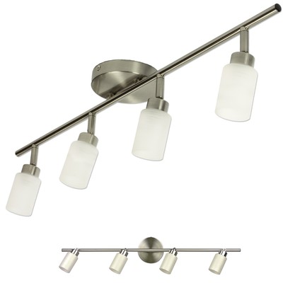 Brushed Nickel 4 Light Track Lighting Wall Or Ceiling Mount