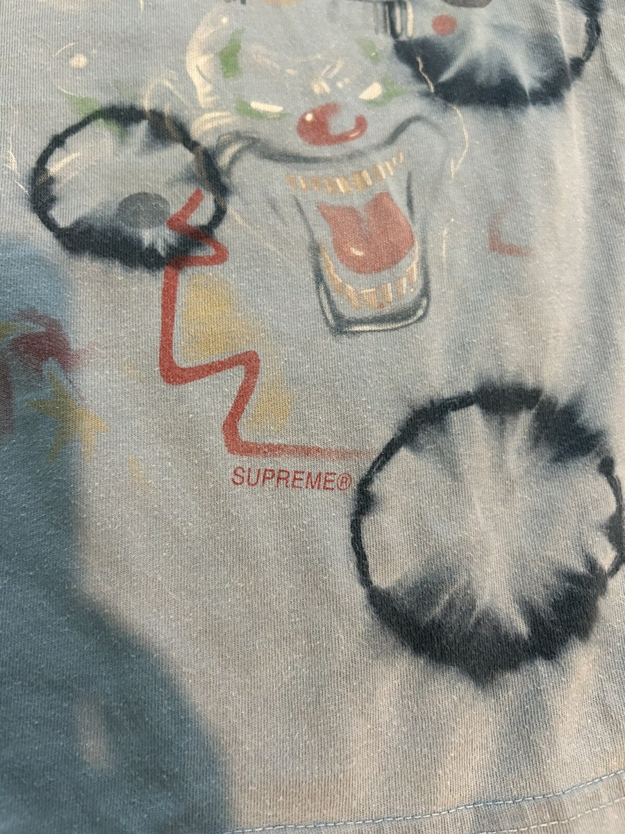 Tシャツ・カットソー Supreme Clowns Tee Bleached WEEK 17 AW FW 19 2019 Supreme Clowns Tee Bleached Navy Men's - FW19 - US