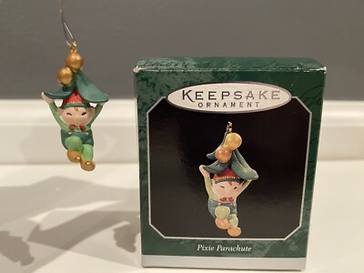 Pixie Parachute`1998`Miniature-Elves Spread Christmas Love,Hallmark Ornament-SAL
