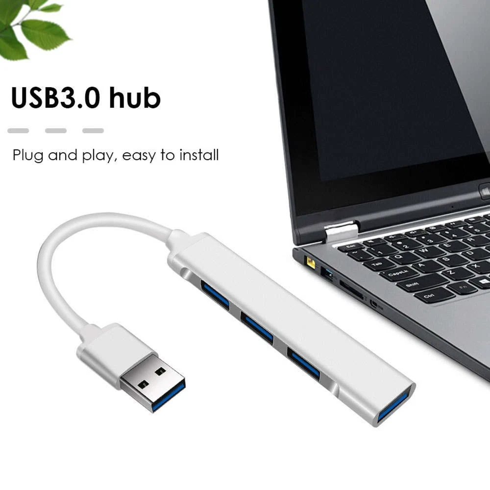 USB 3.0 Multi-port 4 Ports USB Hub Connector Adapter for Computer Keyboard Mouse