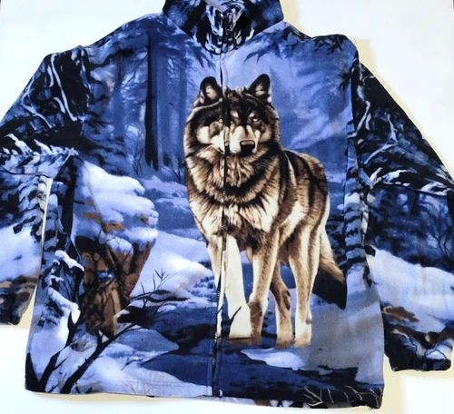 Wildkind Snow Grey Wolf Jacket Wolves Howling Moon Lone Blue Sweater 2X-LARGE - product listing photo