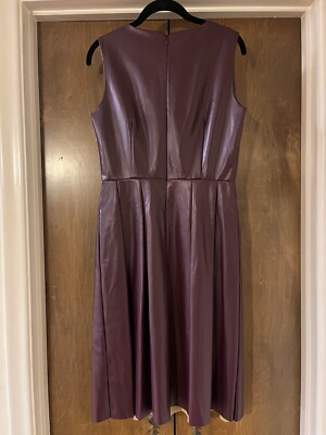 Liz Claiborne Bordeaux Faux Leather Dress Size 4 New Without Tags | eBay