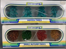 HO Scale Life-Like 1012 Winter Trees (4) 1021 Small Autumn Trees (4) NIB! HO3496
