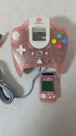 RARE SEGA Dreamcast Hello Kitty Skeleton Pink Keyboard VMU Tested in Box