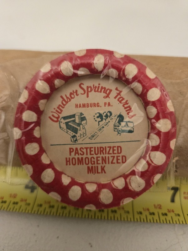 Vintage Milk Dairy Bottle Caps Windsor Spring Farms Hamburg, Pa