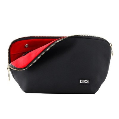 KUSSHI Signature Makeup Bag w/ Snap-in Brush Organizer, Stylish & Durable NEW