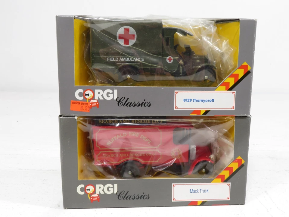 Corgi Thornycroft Mack Ambulance Fire Lot of 2 1:43 Scale NIB 12148  - Image 4 of 4