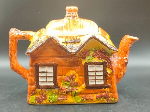 Vintage Price Bros Cottage Ware Teekanne - geprägtes "Reetdach" - Reg No 84508 - Bild 2 von 10