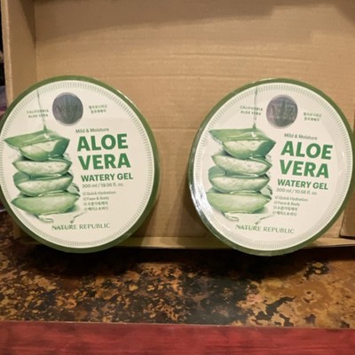 Nature Republic Aloe Vera Watery Gel Mild & Moisture Moisturizer 300ml Lot of 2