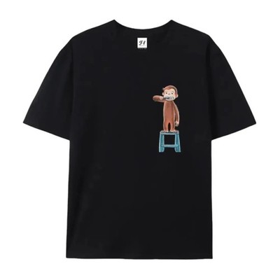 Vintage Curious George Brushing Teeth 90s Nostalgic Unisex Graphic T Shirt