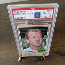 1968 Topps, 6th Series, High #491, Denny LeMaster, PSA 8 NM-MT, Houston Astros
