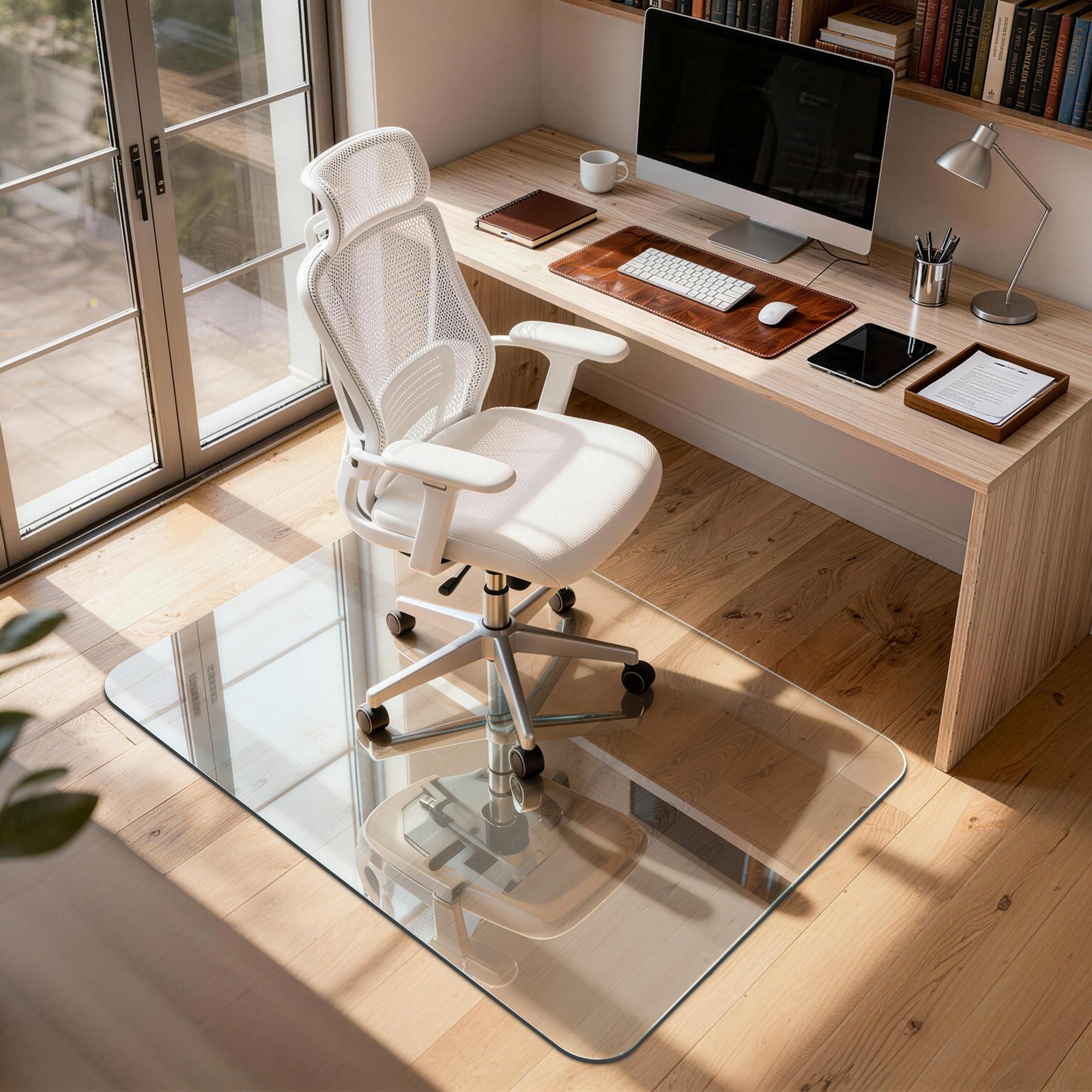 Tempered Glass Chair Mat with Maximum 1200 lbs Weight Capacity for Office Use