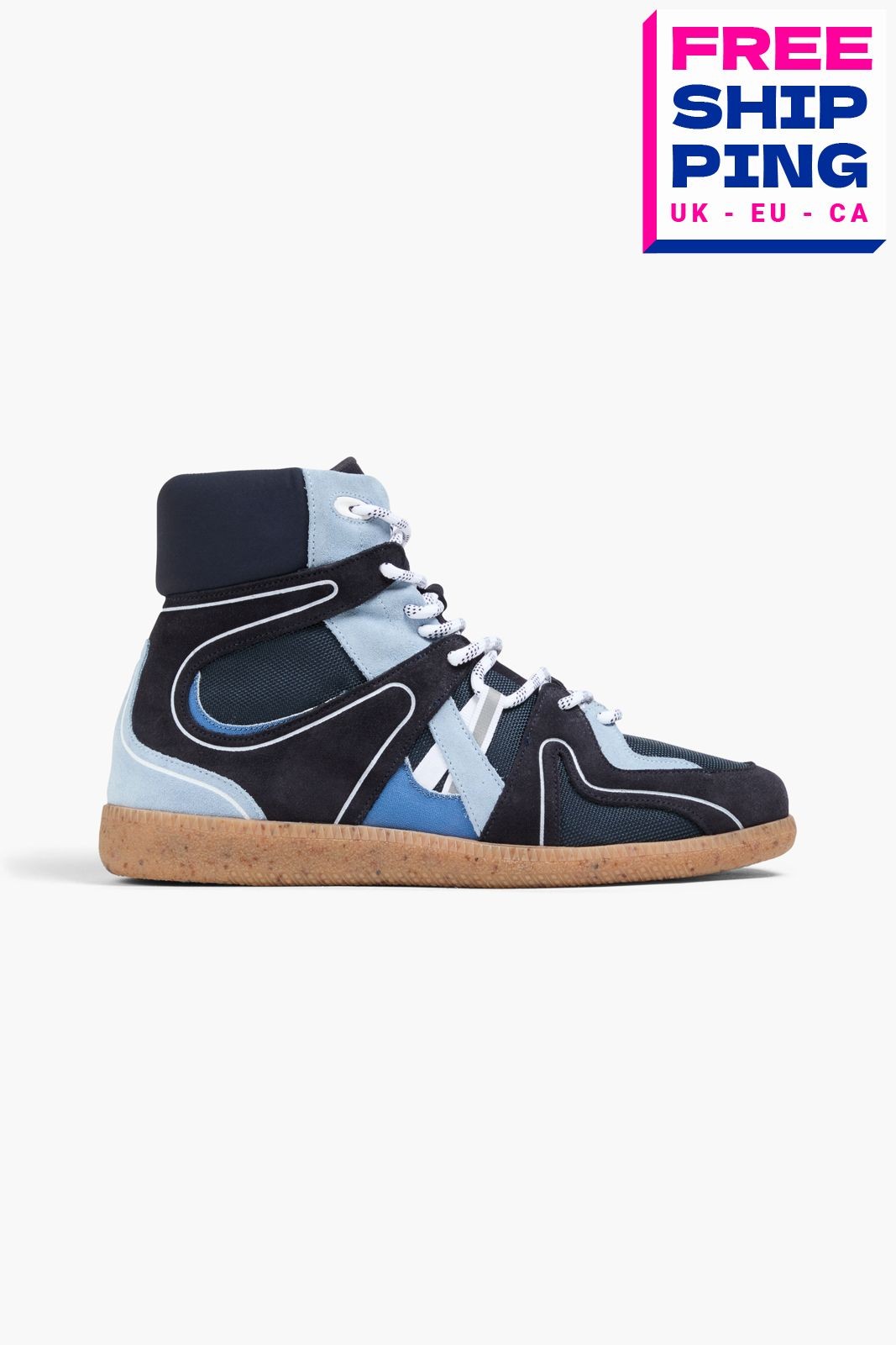RRP€385 GANNI Sneakers US9 UK6 EU39 Contrast Leather High Top Made in Portugal