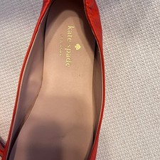 Kate spade orange leather ballet flats women  s size US 9 with rubber outsole