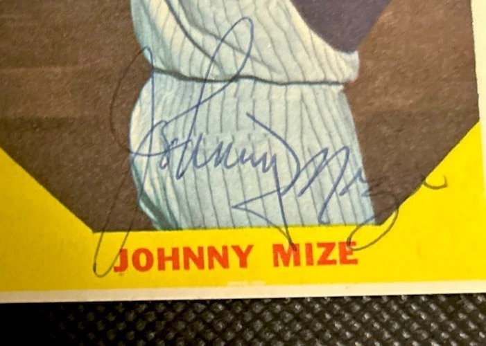 Tarjeta firmada por Johnny Mize 1960 Fleer All Time Greats Yankees Cardinals Giants automática Foto 2 de 4
