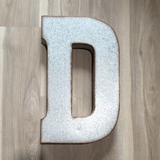 Silver Metal Letter D Nursery Wall Decor - Numbers  Letters Theme