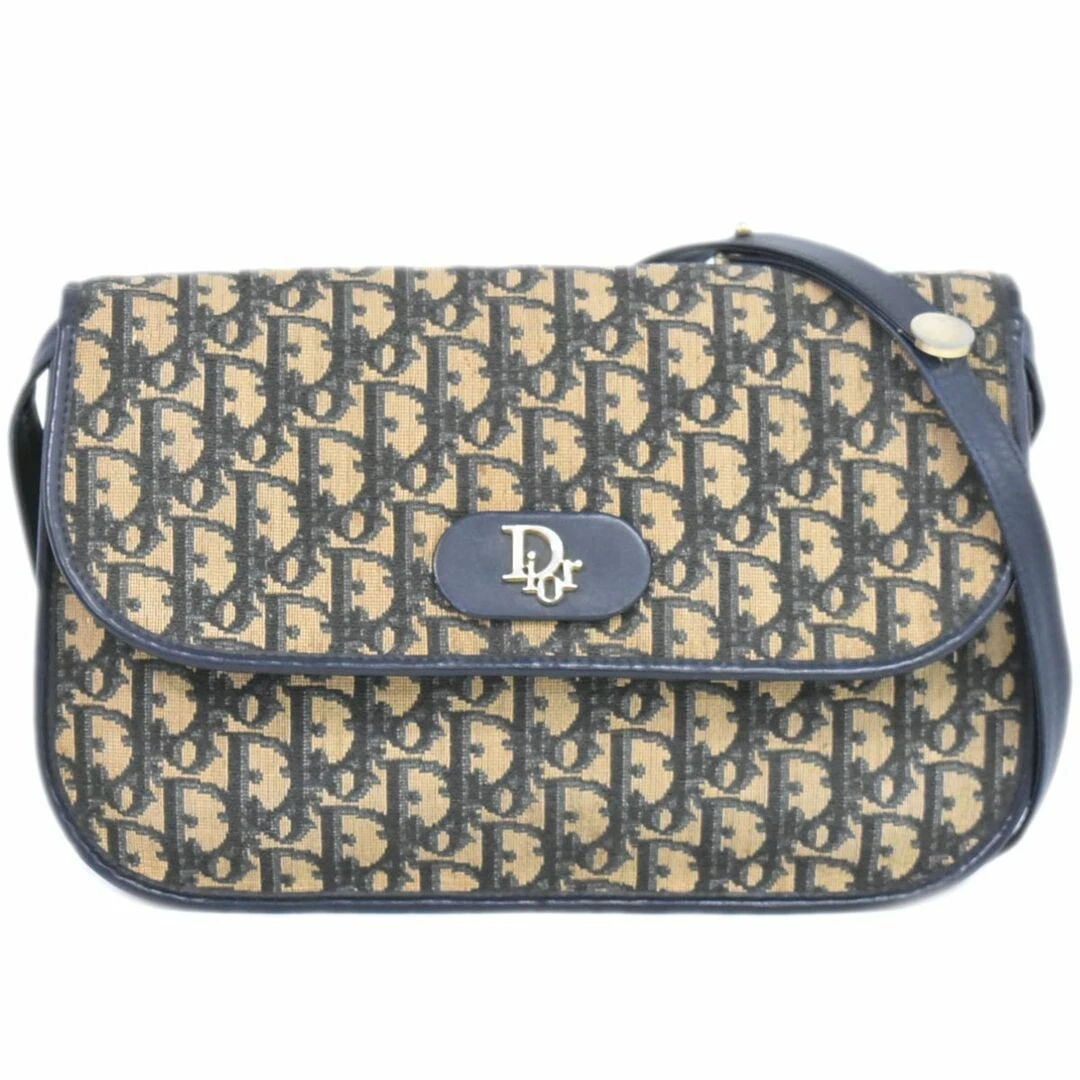 Sac bandoulière Christian Dior trotteur toile marine occasion